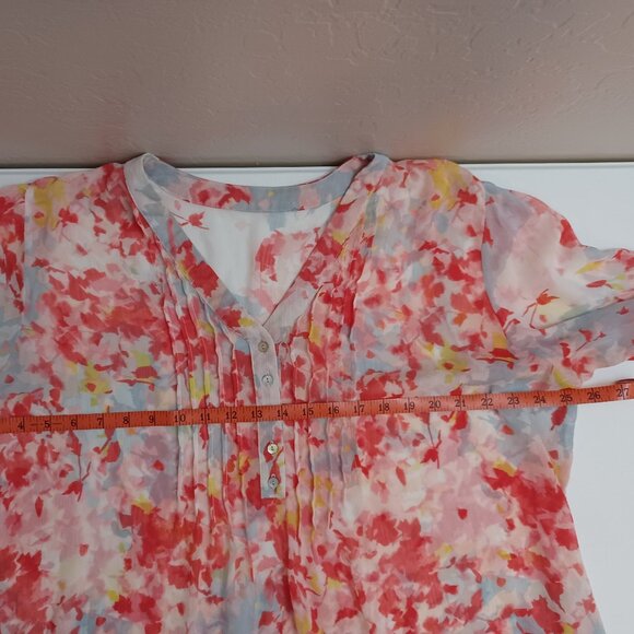 Women's Sheer V-Neck Lightweight Long Sleeve Tunic - Picture 6 of 8